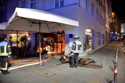 Brannte Pizzaofenverkleidung in Pizzaria in Stuttgart-Mitte